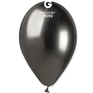 Balões Cinzento Cromado Látex, 33 cm, 50 unid.