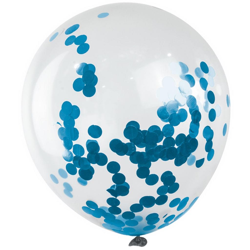 Balões com Confetis Azul, 4 unid.