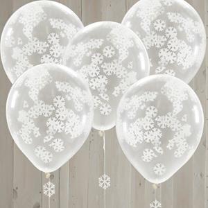 Balões com Confetis Flocos de Neve, 5 unid.
