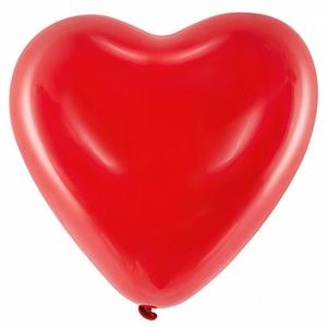 Balões Corações Vermelhos Látex, 40 cm, 6 unid.