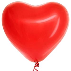 Balões Corações Vermelhos Látex, 28 cm, 6 unid.