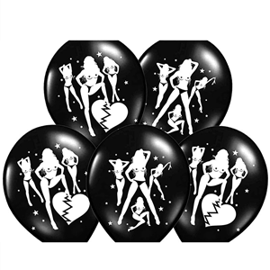 Balões Despedida Solteiro Preto, 6 un.