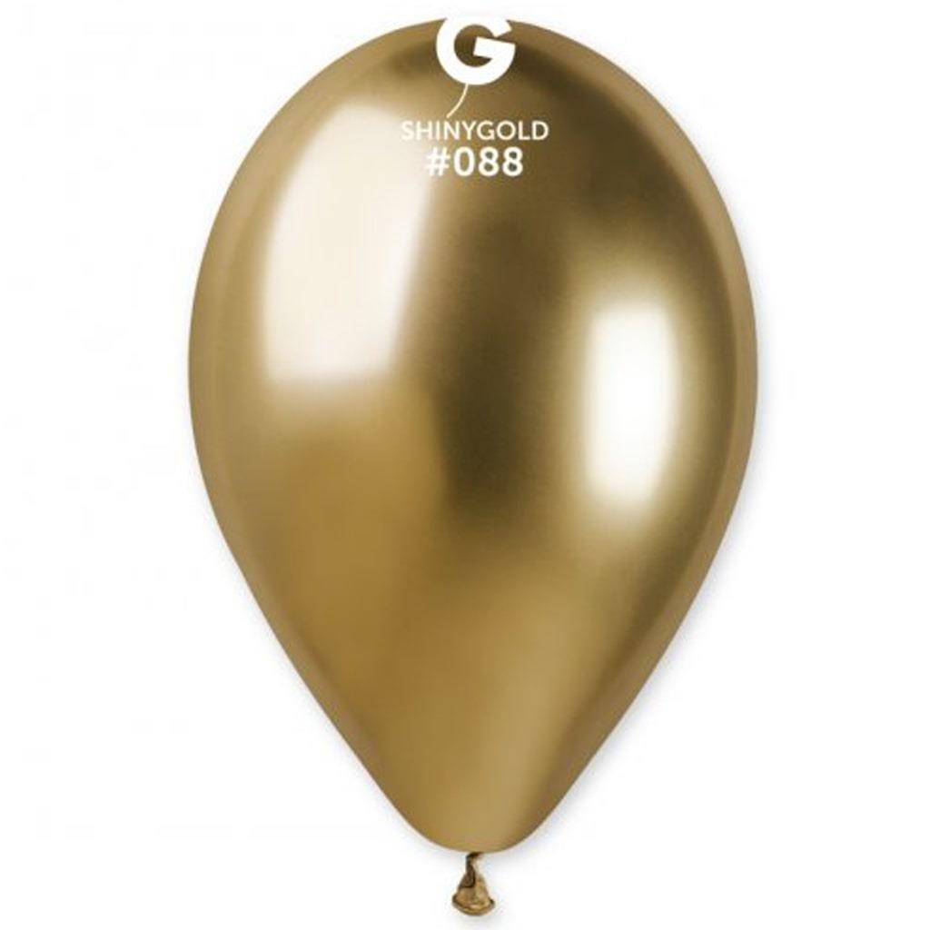 Balões Dourado Cromado Látex, 33 cm, 50 unid.