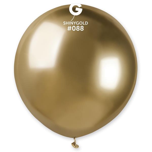 Balões Dourado Cromado Látex, 48 cm, 25 unid.