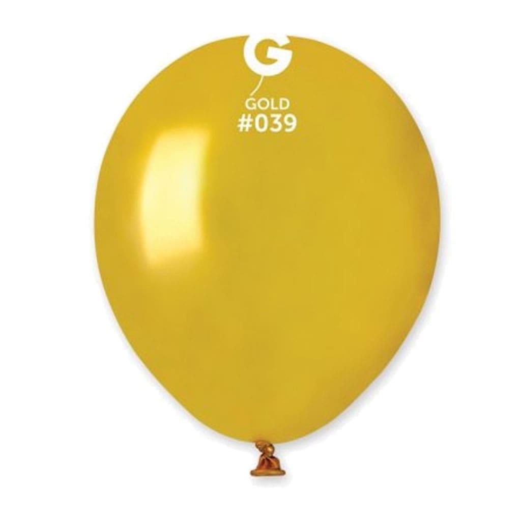Balões Dourado Látex, 14 cm, 100 unid.