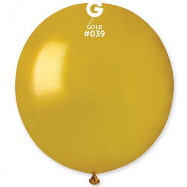 Balões Dourado Metalizado Látex, 48 cm, 50 unid.
