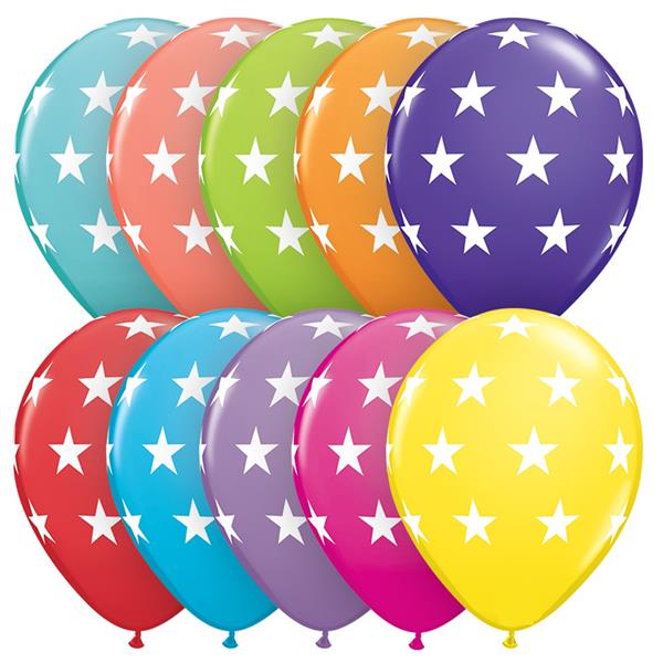 Balões Estrela Multicor Latex 6 Unid.
