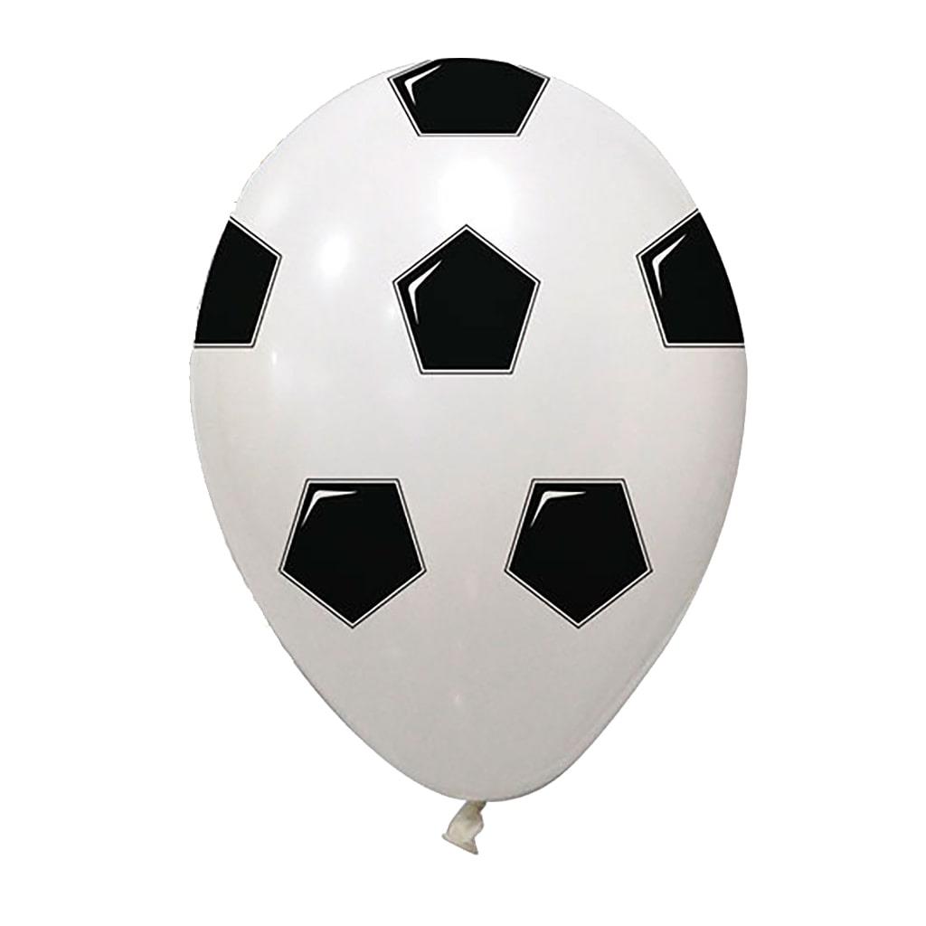 Balões Futebol Branco, 6 unid.