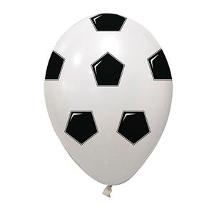 Balões Futebol Branco, 6 unid.