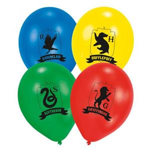 Balões Harry Potter Houses Látex, 6 unid.