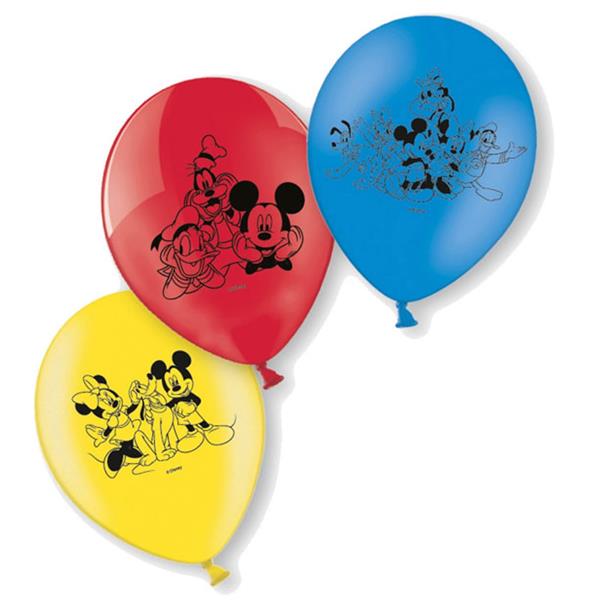 Balões Látex Mickey e os Amigos, 6 unid.