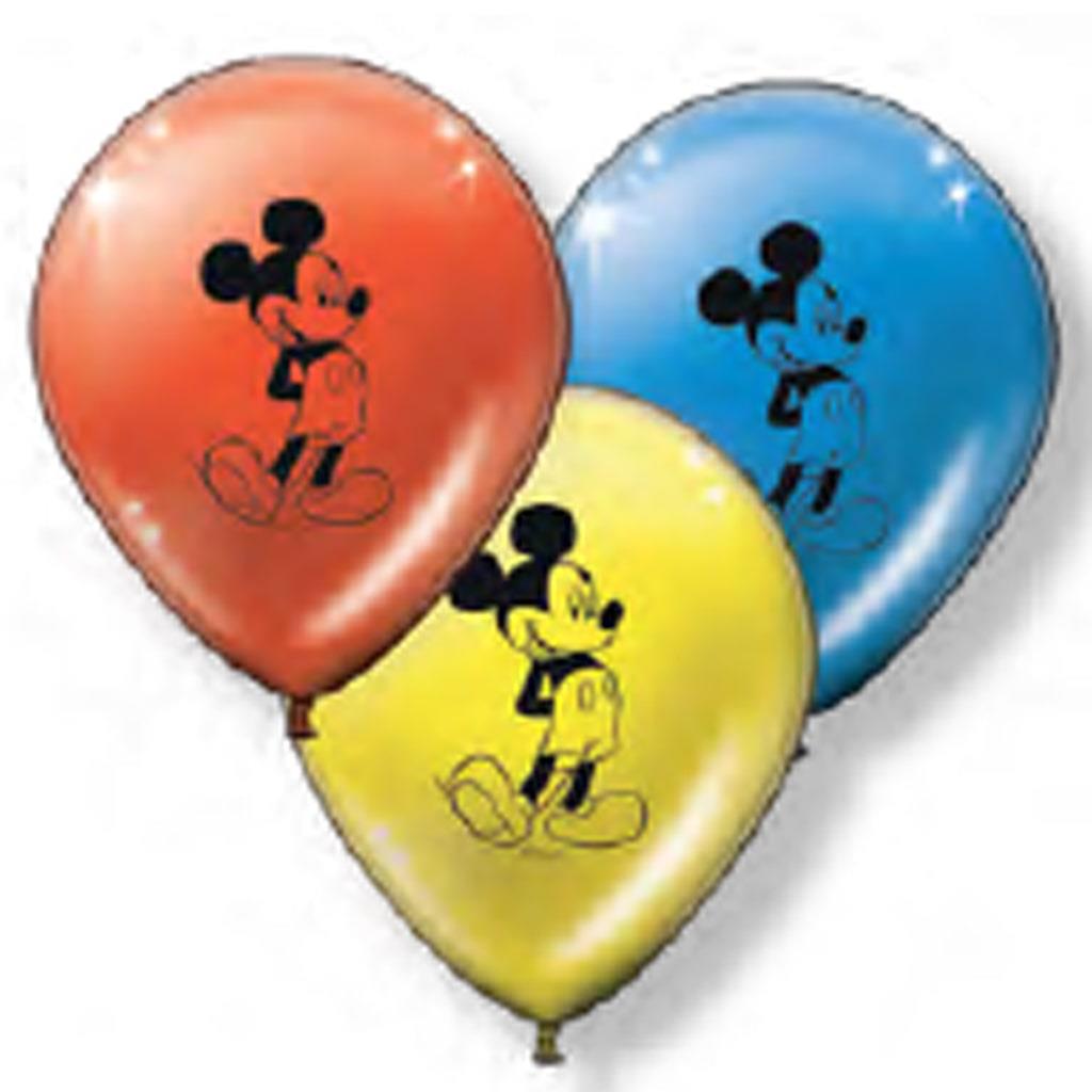 Balões Látex Mickey e Minnie, 8 unid.