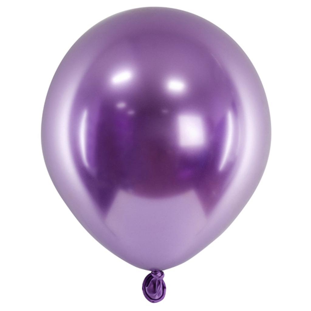 Balão Látex Roxo Cromado, 12 cm