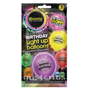 Balões Led Happy Birthday 5 un