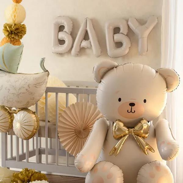 Balões Letras Baby Bege Foil