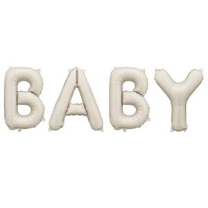 Balões Letras Baby Bege Foil