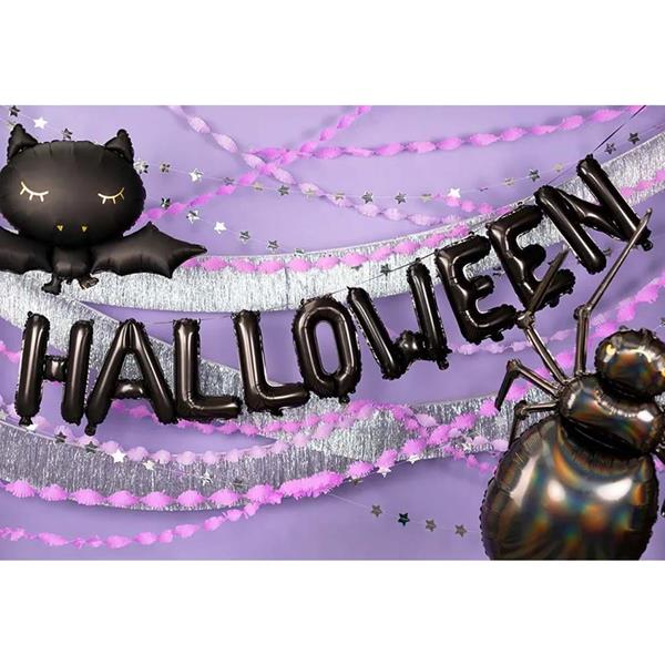 Balões Letras Halloween Preto Foil