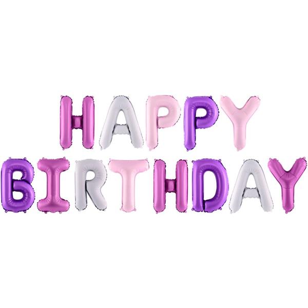 Balões Letras Happy Birthday Foil, 340 x 35 cm