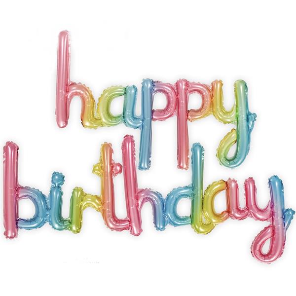 Balões Letras Happy Birthday Multicolor Foil