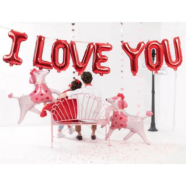 Balões Letras I Love You Vermelho Foil