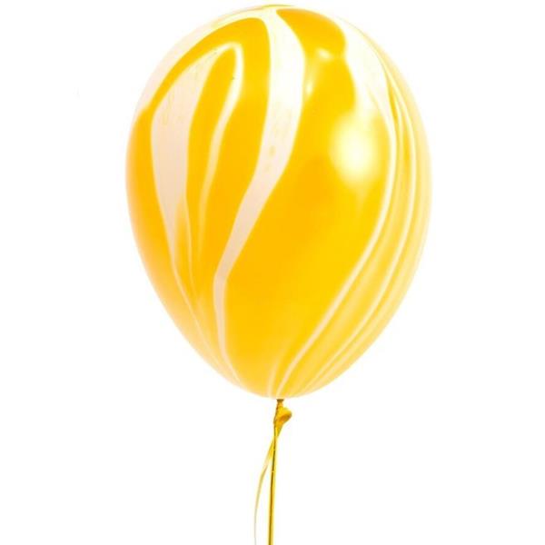 Balões Mármore Amarelo, 5 unid.