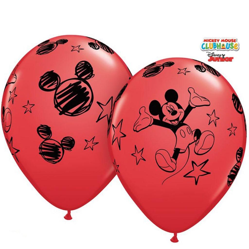 Balões Mickey Latex, 6 unid.