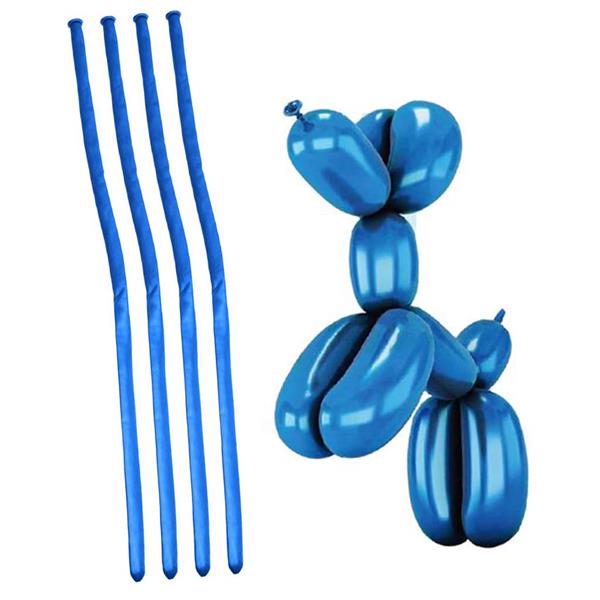 Balões Modelar Azul Cromado, 20 unid.