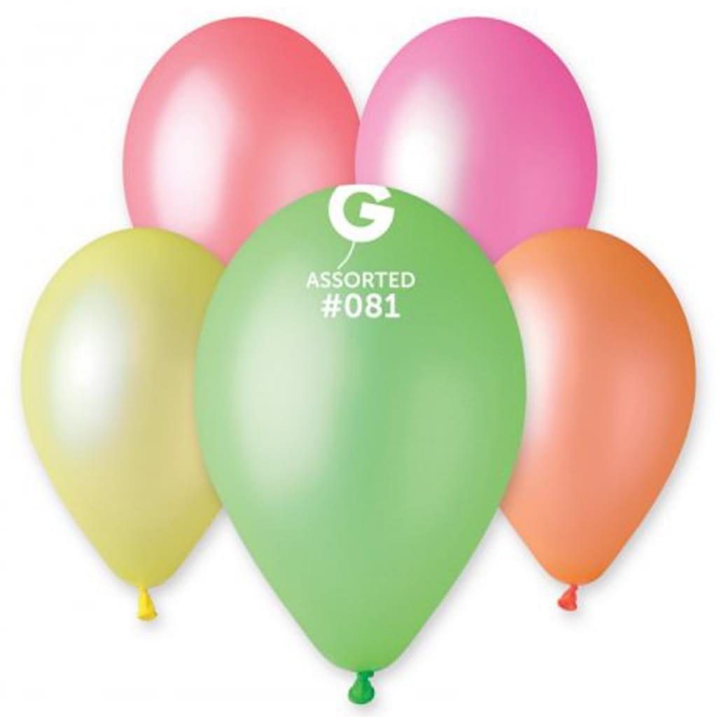 Balões Multicolor Neon, 30 cm, 100 unid.