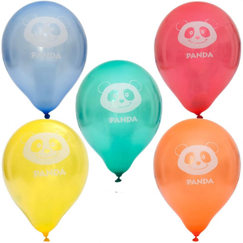 Balões Panda Multicolor Látex, 10 unid.