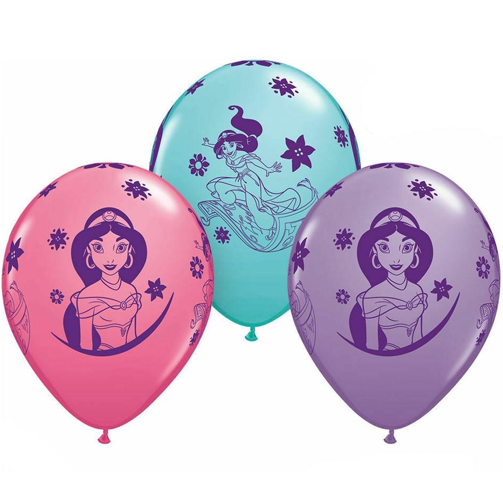 Balões Princesa Jasmine Látex, 6 unid.