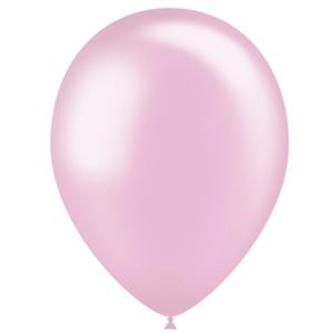 Balões Rosa Claro Metalizado Látex, 30 cm, 50 unid.