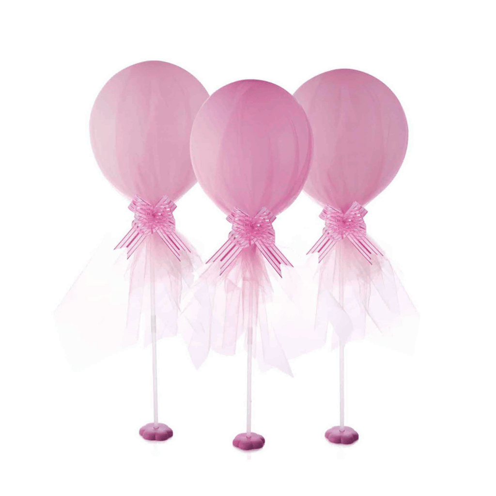 Balões Rosa em Látex com Tule, 2 unid.