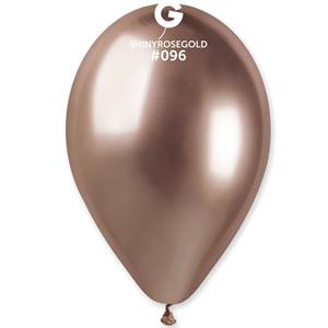 Balões Rosa Gold Cromado Látex, 33 cm, 50 unid.