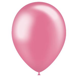 Balões Rosa Metalizado Látex, 30 cm, 50 unid.