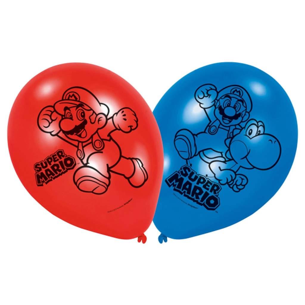Balões Super Mário Látex, 6 unid.
