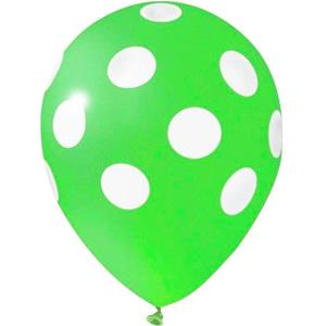 Balões Verdes Bolinhas, 6 Unid.