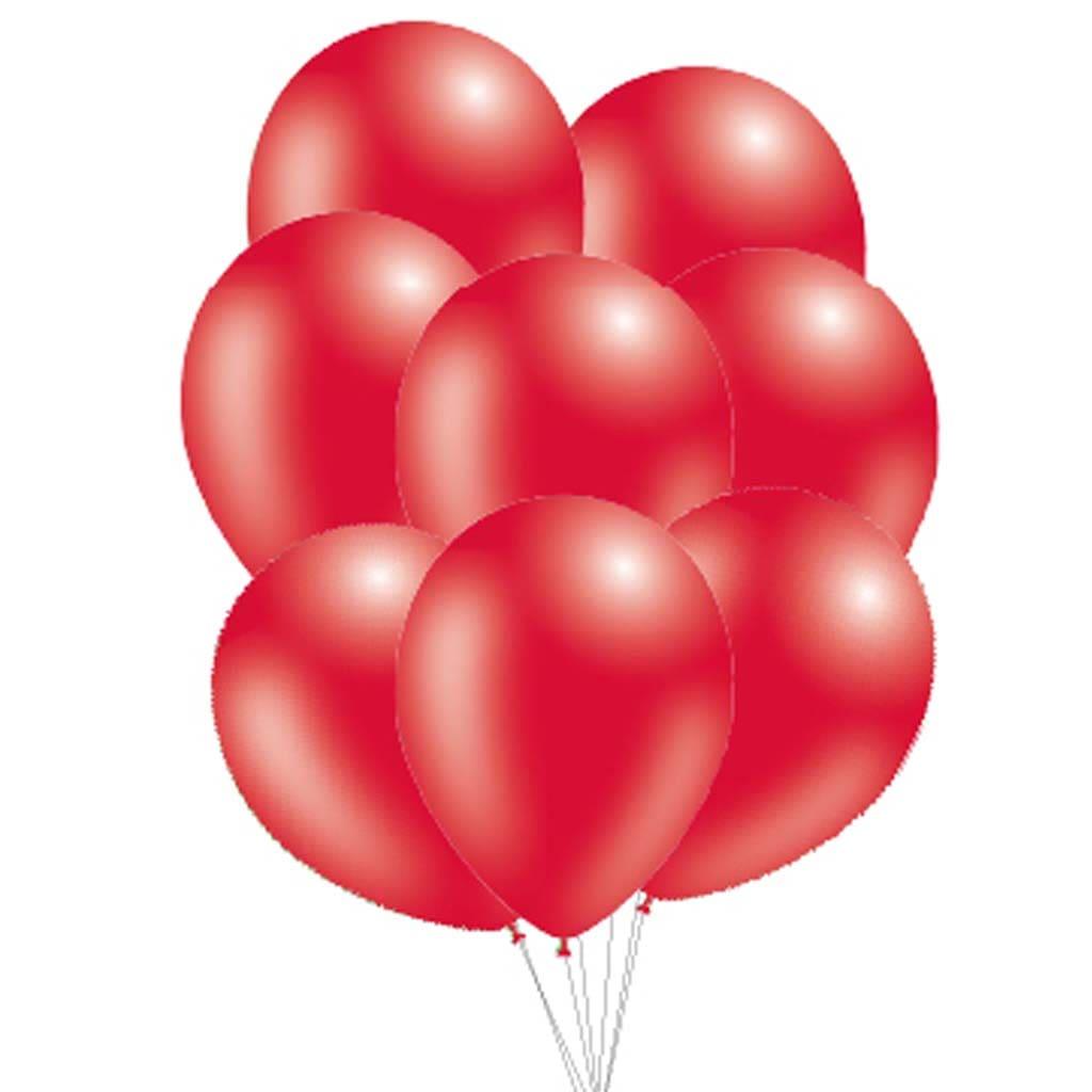 Balões Vermelho Metalizado Látex, 30 cm, 50 unid.