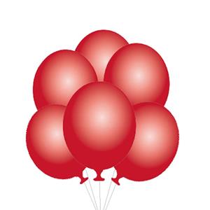 Balões Vermelho Metalizado Látex, 32 cm, 100 unid.
