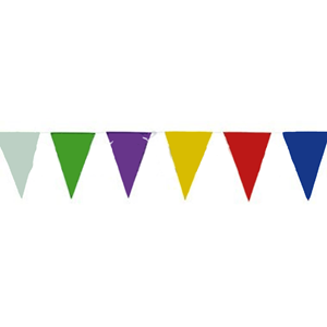 Grinalda Bandeiras Triangulares 50mt Plástico Multicolor