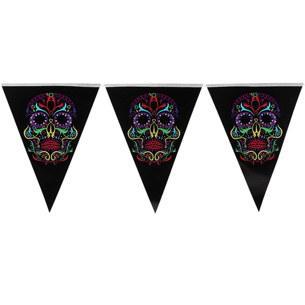 Bandeirolas Caveira Mexicana, 195 x 25 cm