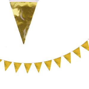 Bandeirolas Triangulares Douradas, 10 mt
