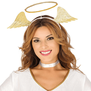 Bandolete Auréola de Anjo com Asas Douradas