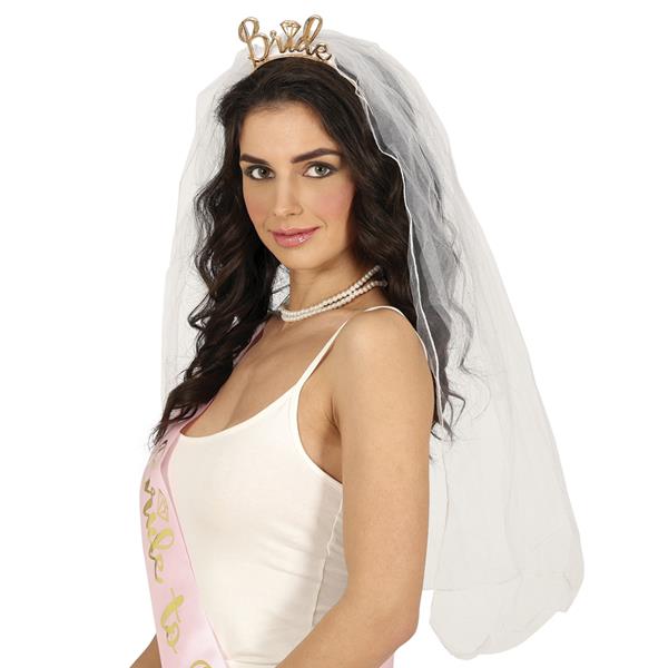 Bandolete Bride com Véu Branco