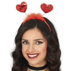 Bandolete com Corações e Plumas Vermelho