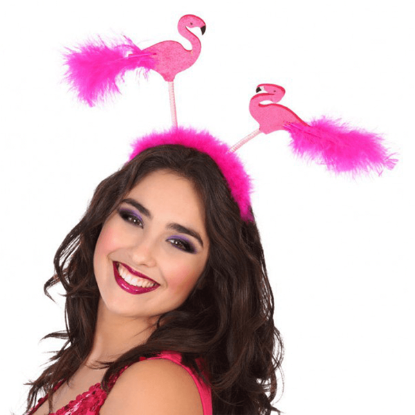 Bandolete Flamingos e Plumas Rosa