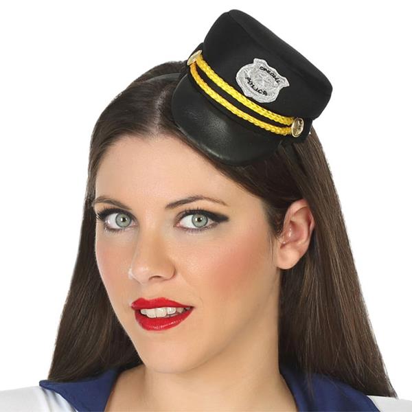 Bandolete Mini Chapéu de Policia Preto