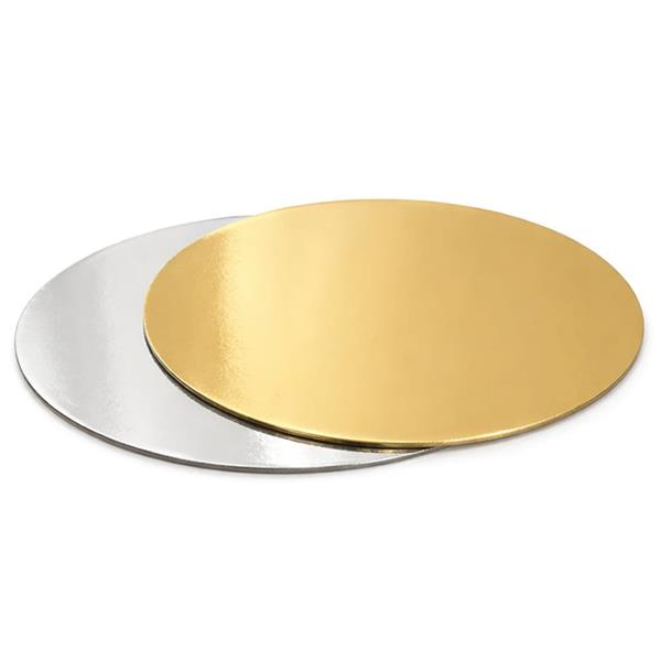 Base Redonda para Bolos Dourada e Prateada, 34 cm