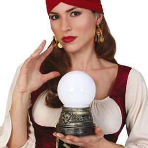 Bola Cristal com Luz, 19 cm