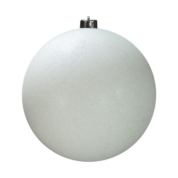 Bola de Natal Branca com Purpurina, 20 Cm