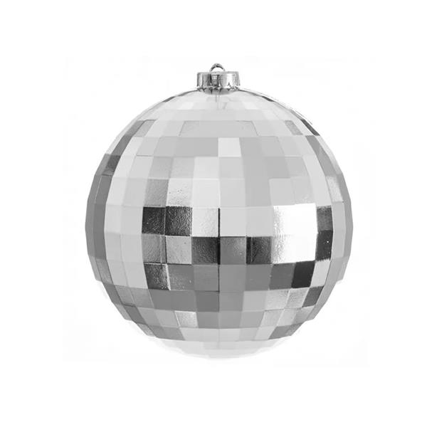 Bola de Natal Prateada com Efeito Espelhado para Pendurar, 15 cm